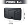 Car Document Pocket for Sunshade Use with Zippered Pouch, Card Pockets and Clip-On Design for Interior Order and Fast Access, Black