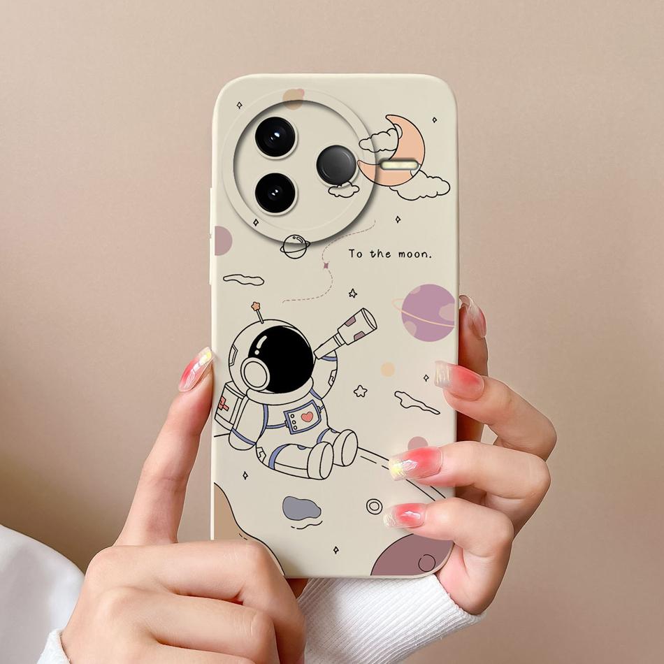 Case For POCO F7 Pro Ultra Pretty Flowers Soft Smooth Liquid Silicone Upgrade Lens Protection Shockproof Back Cover For Girls
