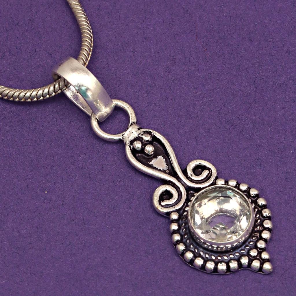 Topaz Set White Pendant Earrings Jewelry Necklace Gemstone  Blue