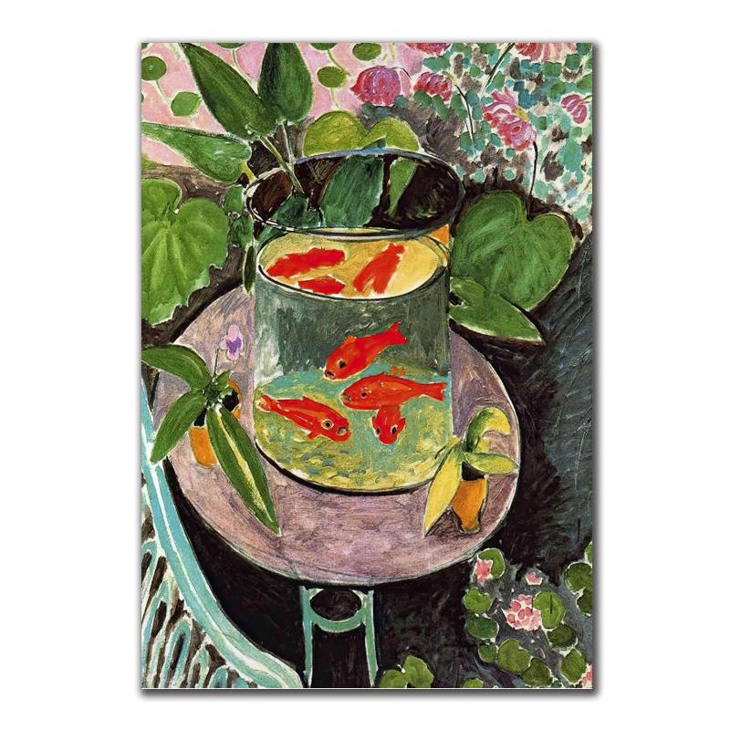 

Винтажные картины на холсте Анри Матисса с золотой рыбкой, постеры и принты, настенные художественные картины для гостиной, украшения дома, Cuadros 21x30cm No Framed