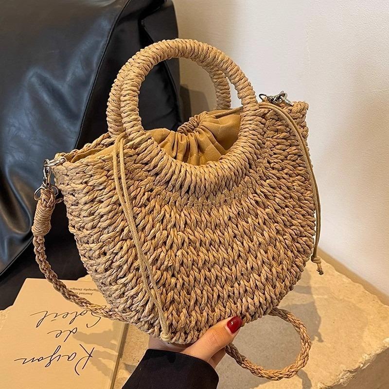 New vegetable basket bag women's fashion niche hand-woven one-shoulder crossbody rattan braided souvenir straw braided bag
