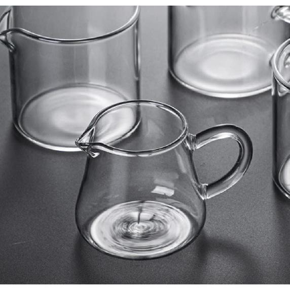 123Arts 4pcs Mini Glass Pitchers, 2oz Creamer and Milk Jugs, Sauce Serving Containers