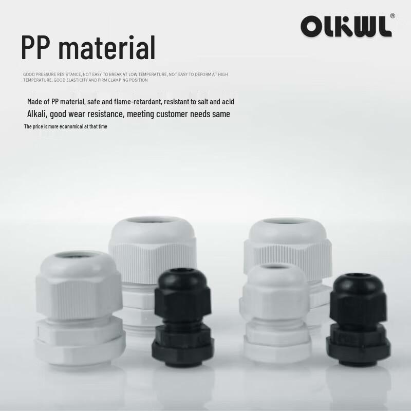 OLKWL PP Plastic M20 Cable Waterproof Gland Connector