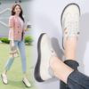 Neue Echte Leder Weiße Schuhe für Damen Leichte Lässige Flache Schuhe Ins Modische und Vielseitige Jelly-Sohlen Schuhe