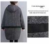 Plus Size Women's Winter Korean Style Cocoon Coat – Hooded, Mid-Length, Fleece-Lined, Thickened Outerwear