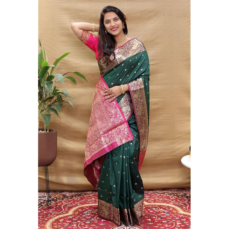 Amirat Women' Jacquard Silk Saree (Mahi Vol1 Perrot )