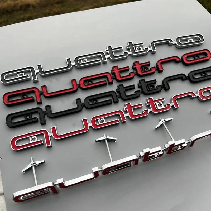 ABS Car Front Grille Emblem for Audi Quattro Logo RS6 RS7 A6 A3 A4 A5 A7 A8 Q3 Q5 Q7 RS3 RS4 RS5 Badge Exterior Accessories
