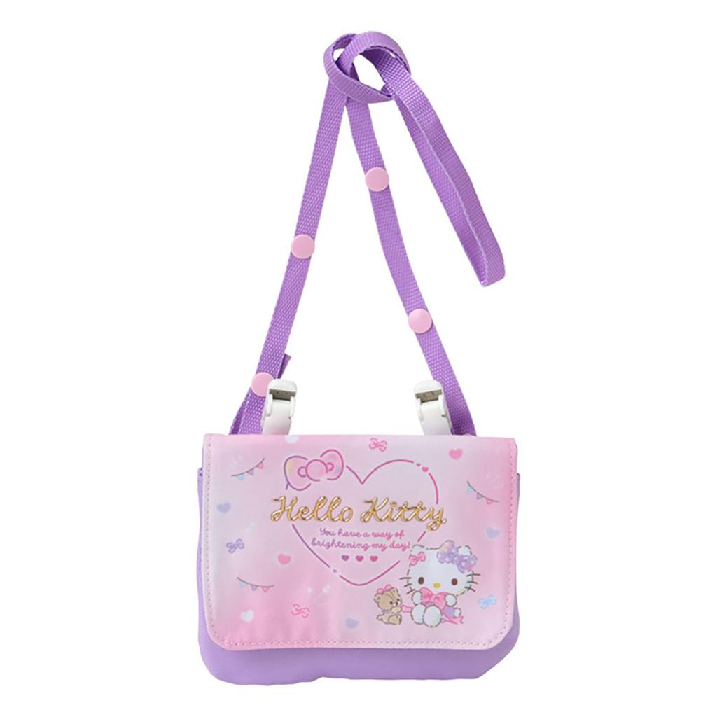 Sanrio Hello Kitty Shoulder Pocket W X D X with Name Space for Product Number 102156 Pouch, Polyester, Approx. 5.5" 0.5" 4.5" H, Inside, Children,