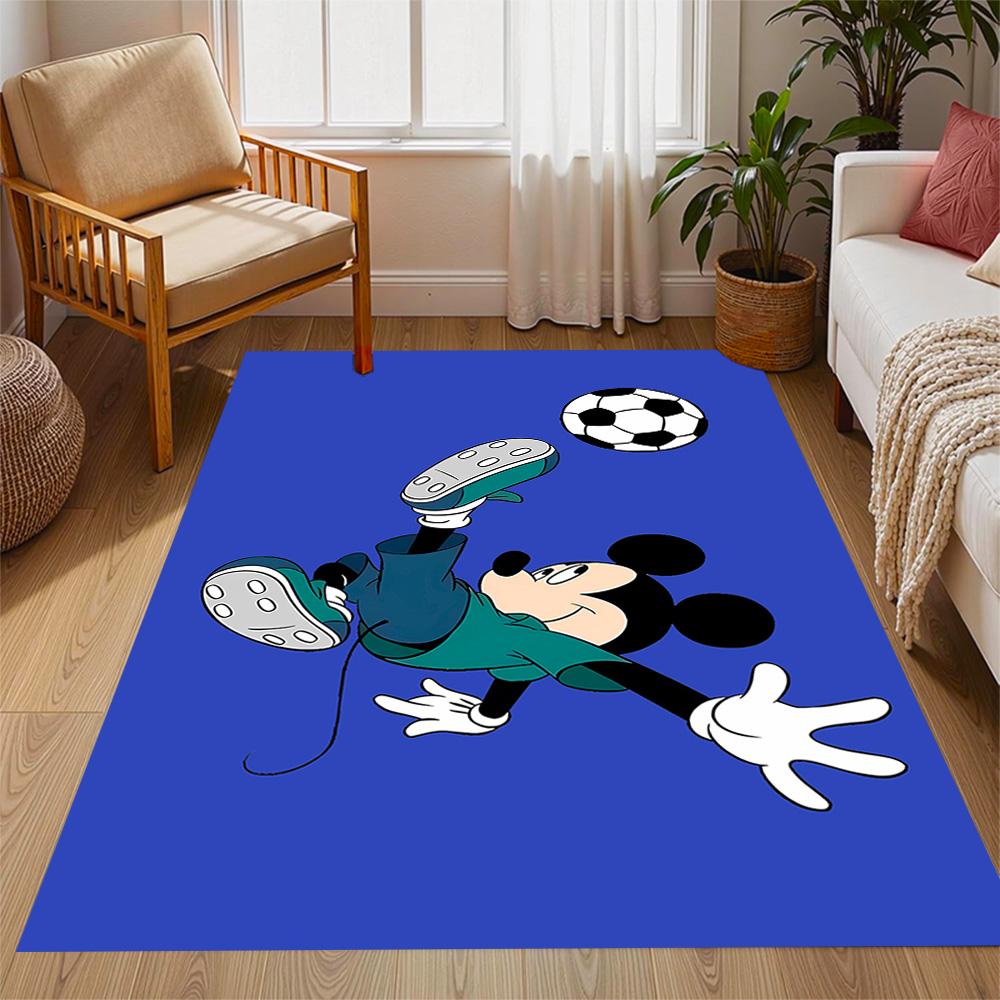 Mickey Mouse Castle Fantasy Disney Cartoon Theme Anti-Slip Rug - Polyester, Home Decor, Suitable for Bedrooms, Living Rooms, Doorways, and Studios