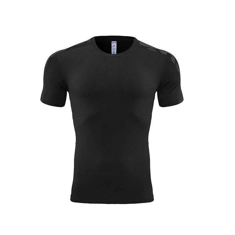 Herren Europäischer und Amerikanischer Stil Schnelltrocknendes Tarnmuster Patchwork Fitness-T-Shirt