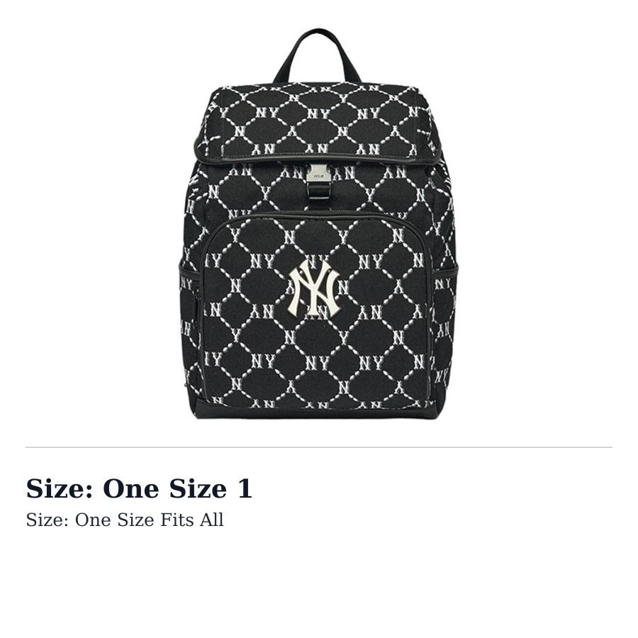 MLB Monogram Collection Polyamide Laptop Bag Backpack Regular Unisex Black 3ABKM022N-50BKS One Size 1