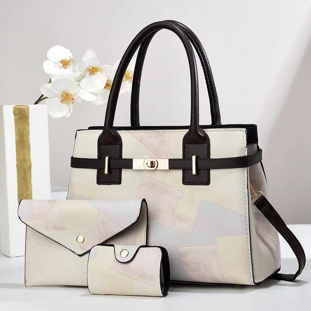 Stylish Large Capacity Pu Tote Bag For Daily Use With Trendy Color Block Design