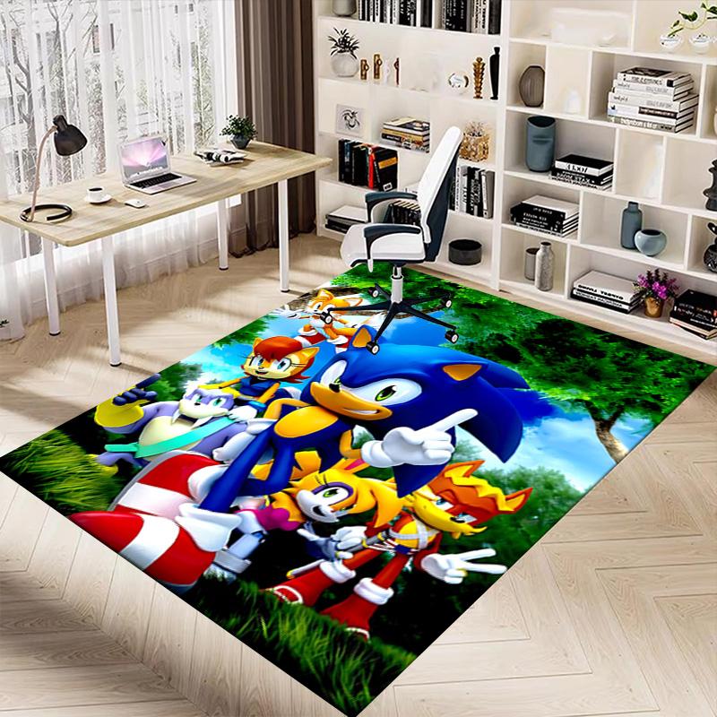 Sonic Adventure Friendship Carpet For Playroom Bedroom Living Room Sofa Home Decorkids Game Area Rug Nonslip Floor Mat