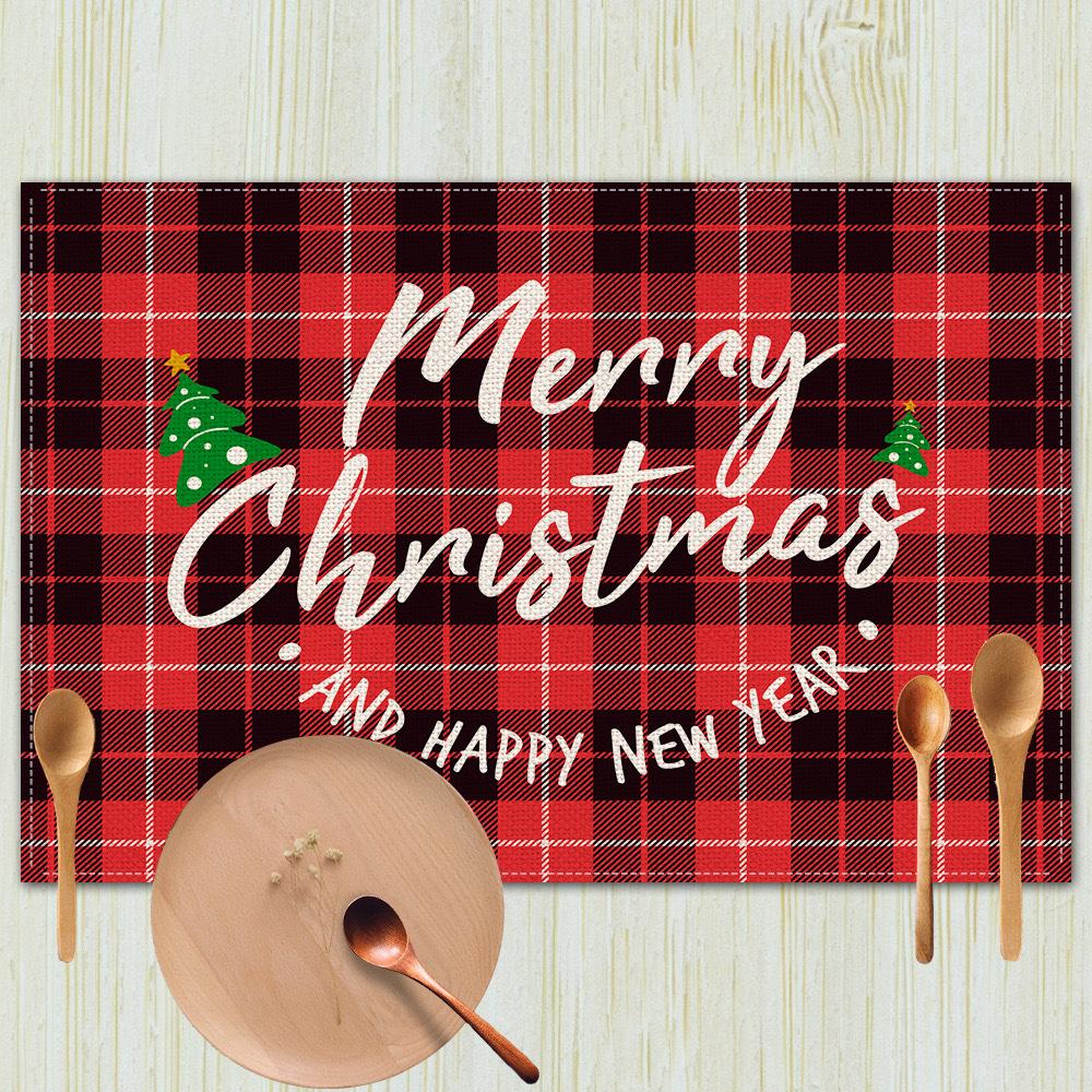 New Christmas Table Mats Holiday Dining Placemats for Xmas Table Decor Snowflake Table Runner Waterproof Festive Accessories