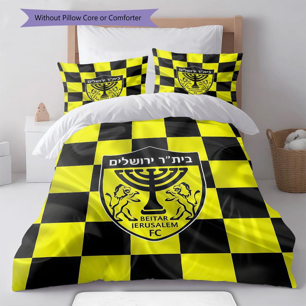 Beitar Jerusalem Pattern Bedding,Quilt Set Quilt Cover Pillowcase Home Birthday Gift(1 * Duvet Cover + 2 * Pillowcase, Without Core)