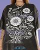Black & White Floral Botanical Daisy Comfort Colors® T-Shirt, Vintage Retro 90s Tee