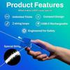 String Toy Glow In The Dark, USB Electric String Rope Fidget Toys, Handheld String Cool Toy,  Gifts for Kids Adults