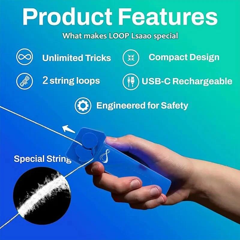 String Toy Glow In The Dark, USB Electric String Rope Fidget Toys, Handheld String Cool Toy,  Gifts for Kids Adults