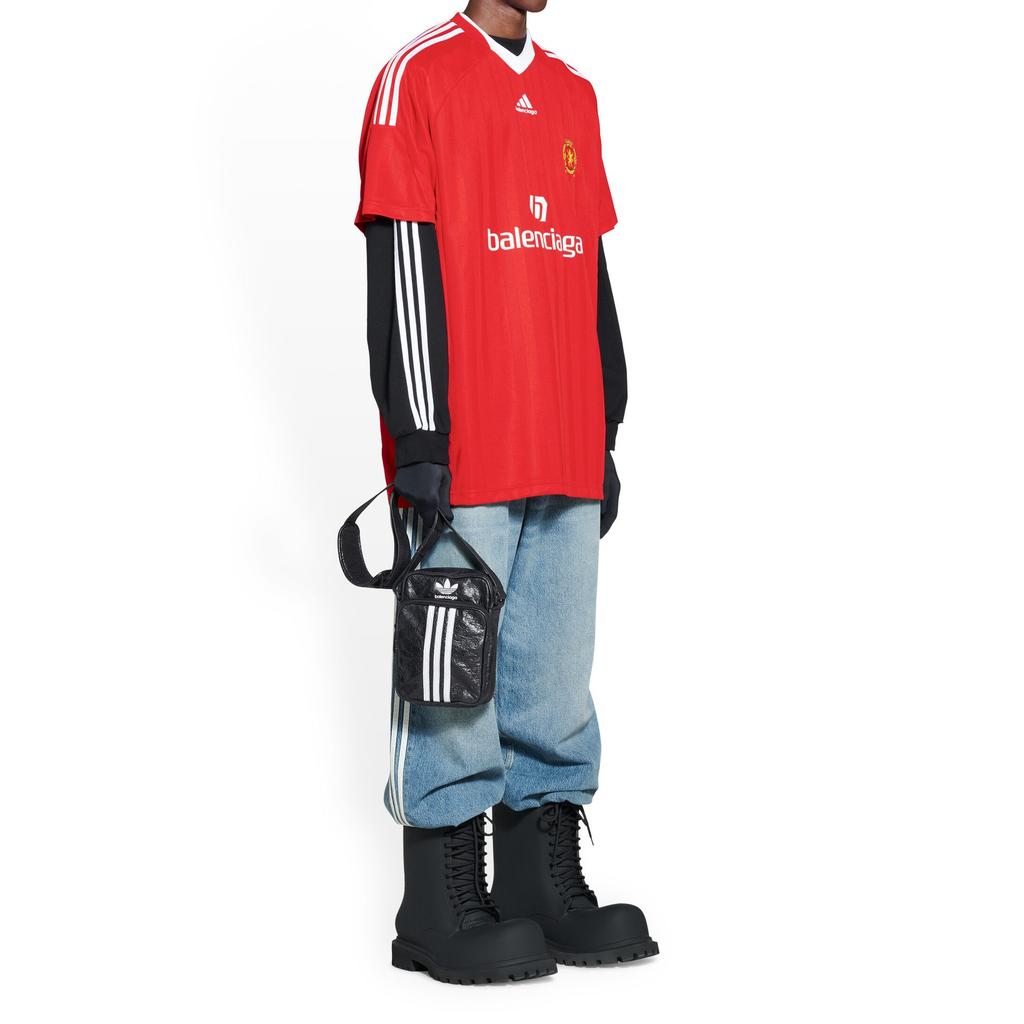 Balenciaga X Adidas Originals Collaboration Sheepskin Messenger Bag, Crossbody Bag, Shoulder Bag Unisex Black 721850210M41091
