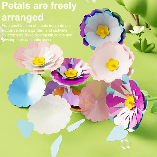 1 Set DIY Fabric Flower Bouquet Kit Kids Handmade Colorful Flower Making Toy Toddlers Girls Educational Floral Bouquet Arts Crafts Activities Toy