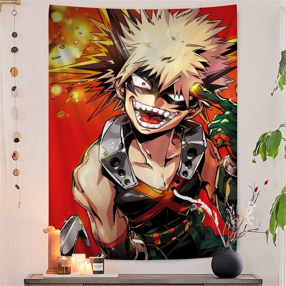 Anime BBakugo Katsuki Anime Tapestry Hanging Tarot Hippie Wall Rugs Dorm Wall Hanging Sheets