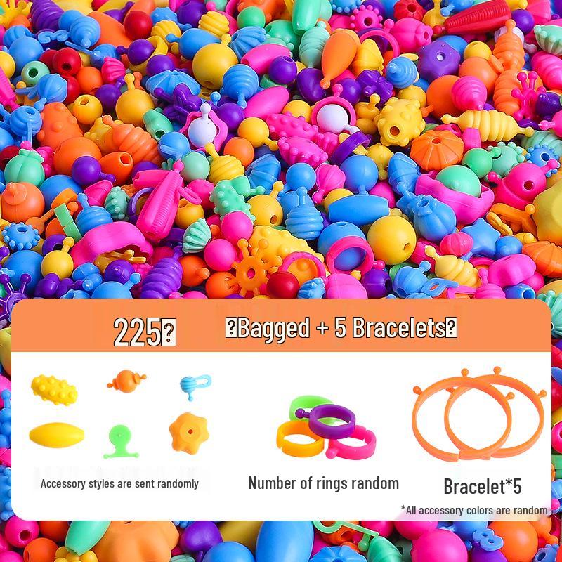 Children's DIY Beading Kit: Cordless Pop Beads for Necklaces & Bracelets