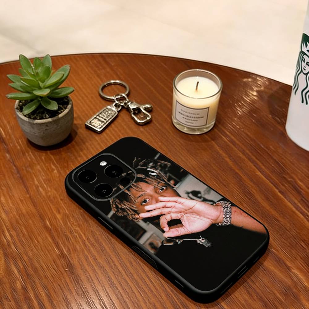 Juice Wrld 999 Phone Case For iPhone 17,16,15,14,13,12,11 Plus,Pro Max,XS,Soft Silicone Black Cover