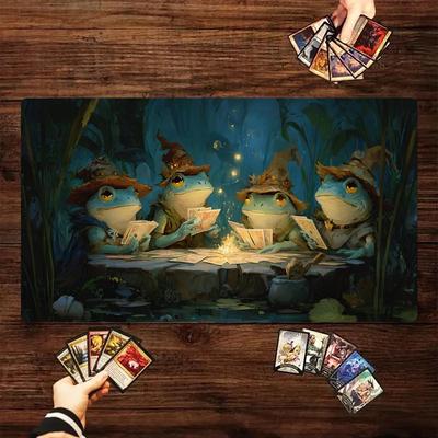 Magic Playmat Gathering Gaming Mats Frog Wizard Theme Anime Desk Mat Desk Accessories 35X60cm Mouse Mat Raccoon Tapete Magic TCG