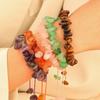 Retro Fashion Irregular Natural Crystal Chip Beaded Adjustable Cord Bracelets for Women Bohemian Style Summer Vacation Jewelry
