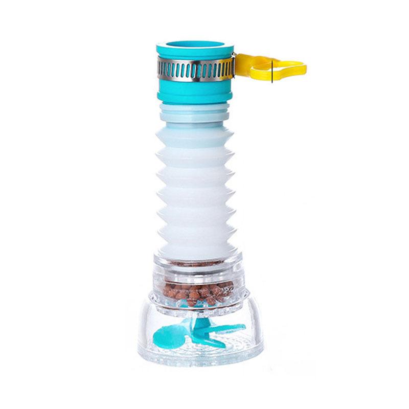 Вращающийся на 360 ° телескопический фильтр для крана, брызгозащищенный кухонный универсальный регулируемый фильтр для воды синий