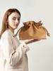 Pleated Cloud Bag: Women's Casual Cowhide Shoulder & Crossbody Bag with Drawstring for Versatile Commuting