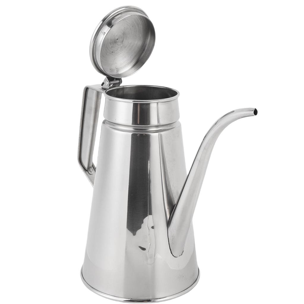 304 Stainless Steel Oil Pot Container with Lid Long Spout Leakproof Soy Sauce Vinegar Dispenser Oil