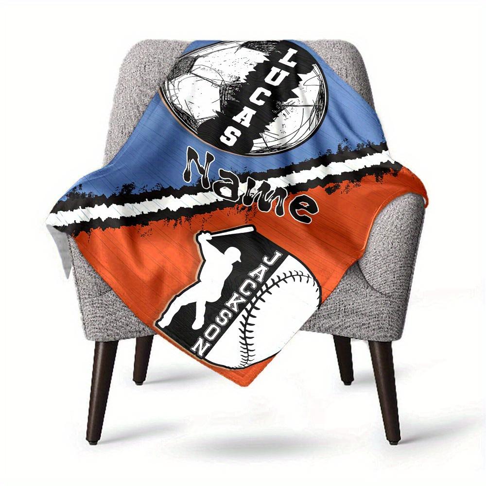 Baseballthemed Blankets Home Customize Your Name Blankets Comfortable Soft Lightweight Allseason Multipurpose Blanket Picnic Sofa Office Bed Living