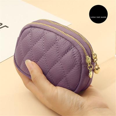 Porte-monnaie Porte-clés Pendentif Sac de Rangement Double Fermeture Éclair Grande Capacité Fentes Multi-cartes Porte-cartes pour Femmes Filles