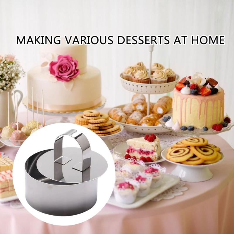 Set of 6 Pastrys Dessert Rings Stainless Steel Mousse Molds Dessert Rings Cake Rings Suitable for Cakes and Puddings