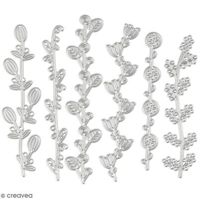 Cutting Die - Creotime - Flowers of Vines - 2.2 X 10 Cm - Metal - 6 Pcs