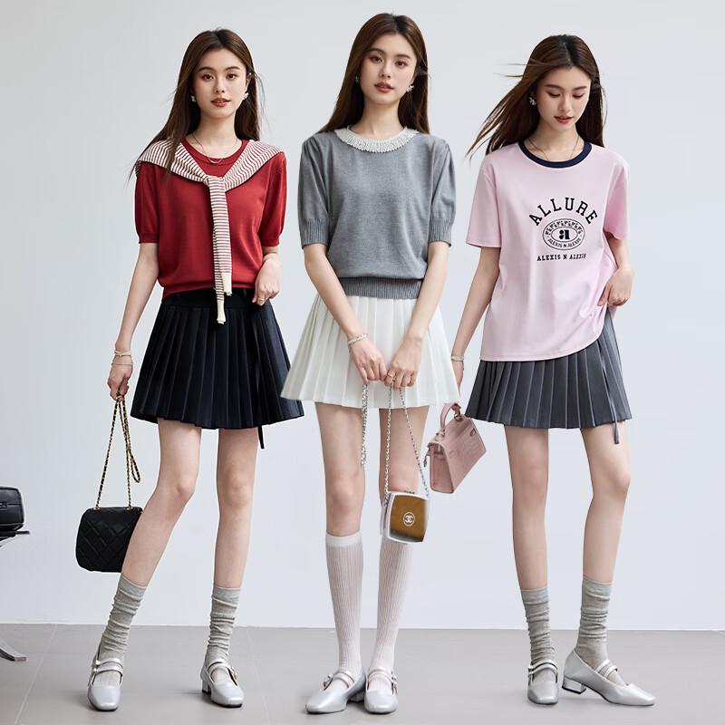 VICTORIA&VERA Women's Academy Style Pleated Mini Skirt