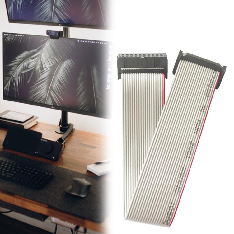 JTAG Test Cable 20 Pin 2.54mm Pitches Gray Flat Ribbon Data Cable for Connection In Development and Testing Tasks