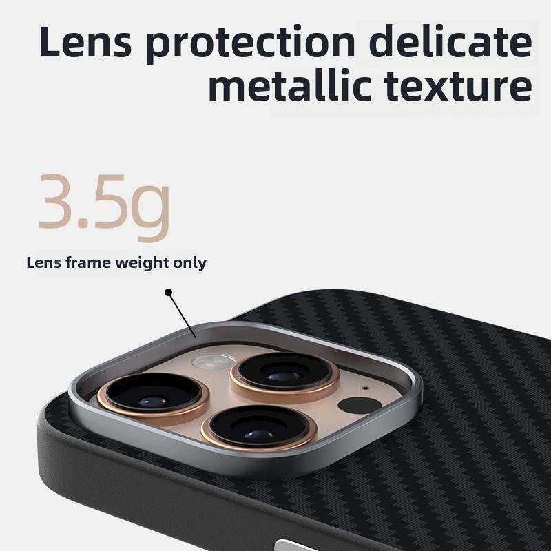 Magnetic Carbon Fiber Leather Phone Case for IPhone 16 15 Plus 14 13 Pro Max Hard Shell Protective Cover