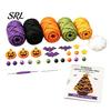 DIY Holiday Tree Materials Halloween Crochet Kit, Black Cat Pumpkin Witch Creative Gift for Crafters Hat Ghost Crafting Kit Home Decor, Handmade Craft