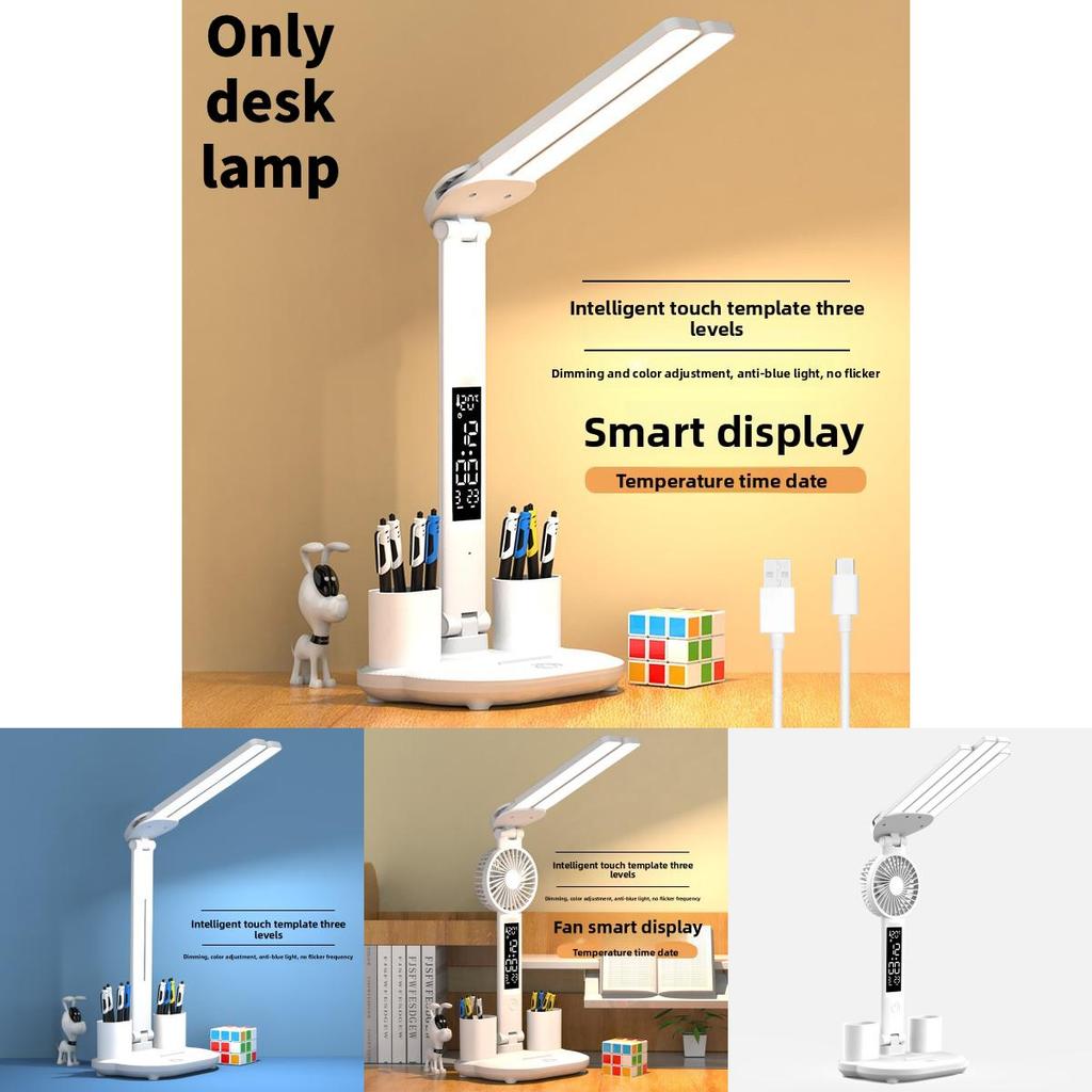 Led Desk Lamp For Students With Touch Dimming And Night Light For Bedroom Study Room