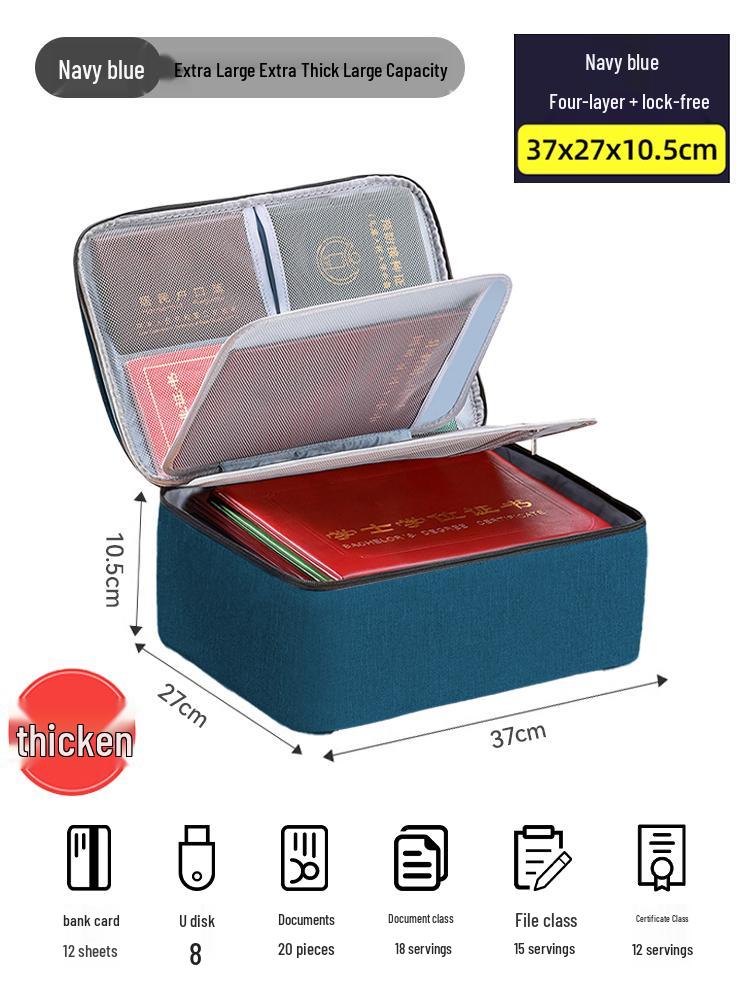 Large Capacity Passport & Document Storage Box - Family Organizer with ID, Certificate, and Card Holder