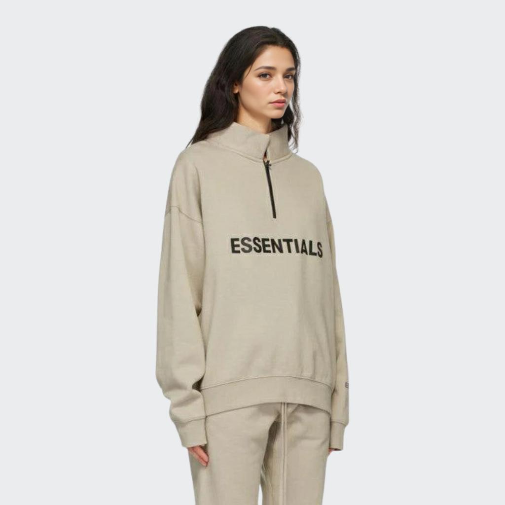 Fear of God Essentials SS21 Coaches Jacket With Solid Color Logo And Windproof Buttons Unisex Outerwear Moss FOG-SS21-643