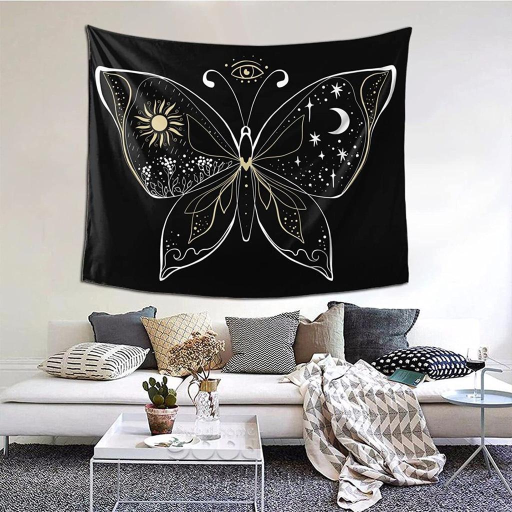 Skull Mushroom Halloween Tapestry Wall Hanging Witchcraft   Hippie  Rug Dorm Decor Psychedelic