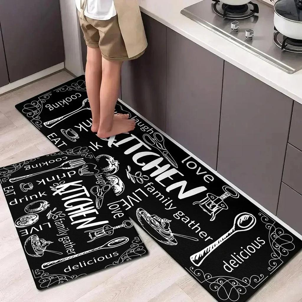 1 STK Blumen Willkommen Muster Fußmatten Küchenteppiche Rutschfest Pop Design Badezimmerteppiche Badematte Teppich für Zuhause Spüle Wäsche Dekor