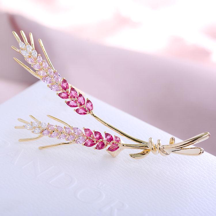 Elegante Weizenähren Zirkon Brosche - Modisches Anstecknadel Zubehör für Damen