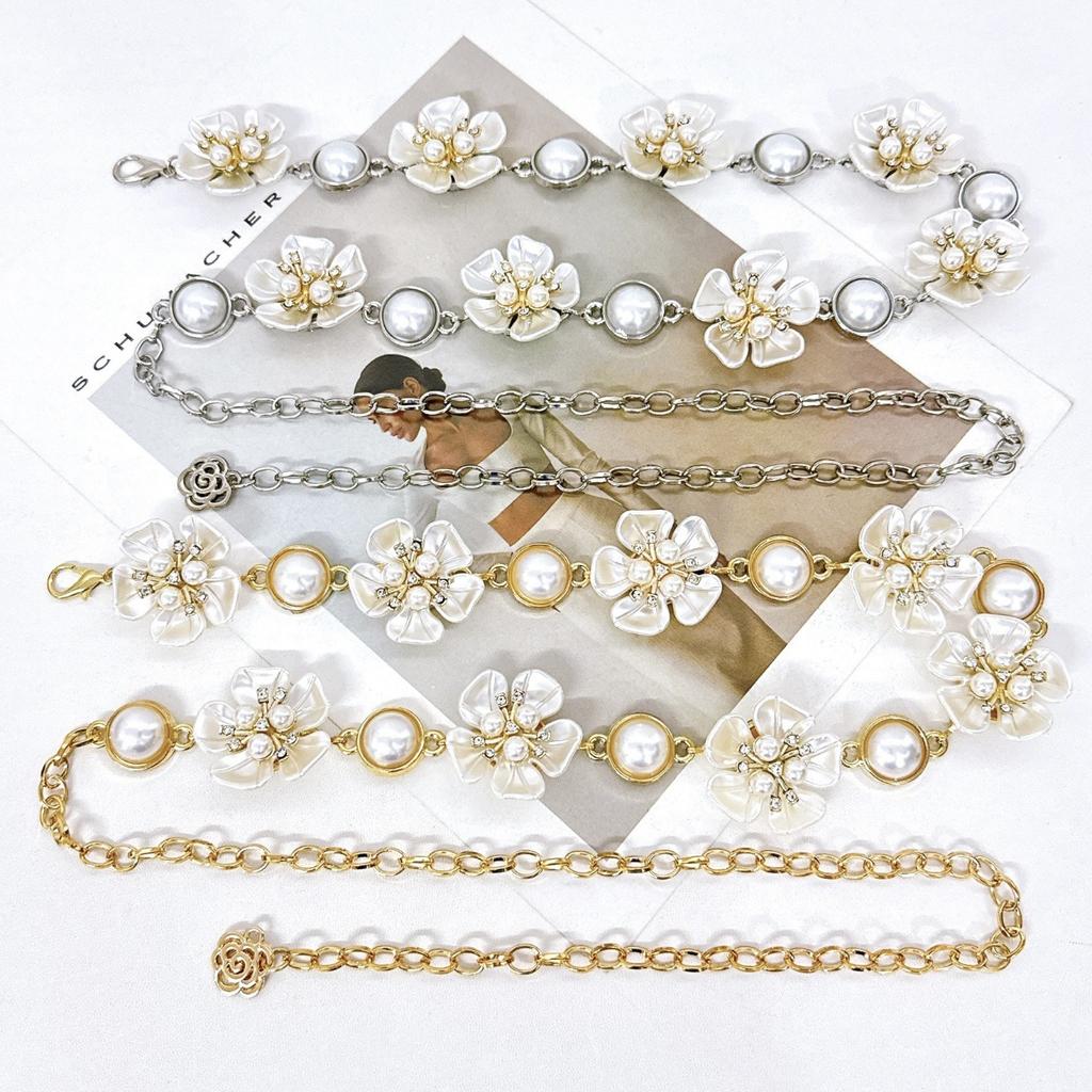 Flower Decorative Waist Chain Accessory Chain Ladies Dress Jeans Jacket Waist Chain