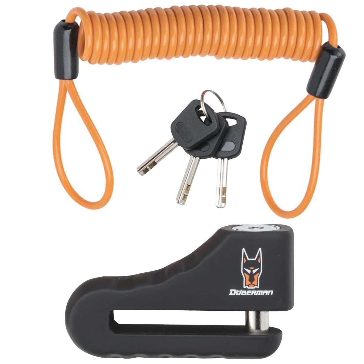 

Дисковый замок Добераман спиральный трос для предотвращения забывания (с выпуском), Большой, DBL-012 чёрный