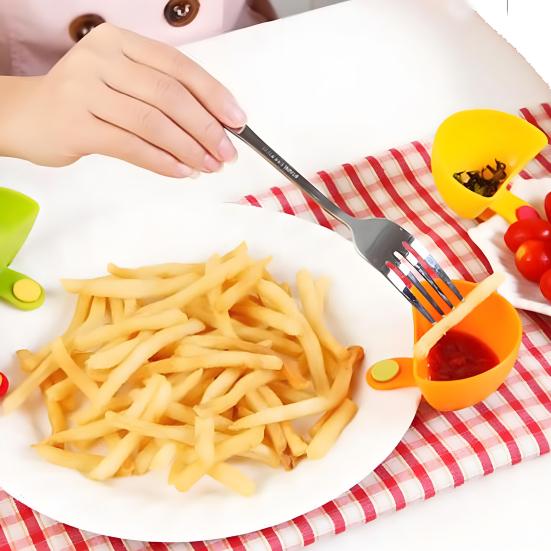 Clip-On Condiment Bowls Silicone Dipping Dishes with Secure Grip Dishwasher Safe Sauce Cups for Ketchup Mustard And Snacks