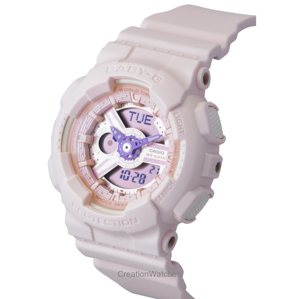 Casio Baby-G Analog Digital Resin Strap Pink Dial Quartz BA-110AH-4A 100M Women's Watch